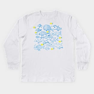 fishes and lemons Kids Long Sleeve T-Shirt